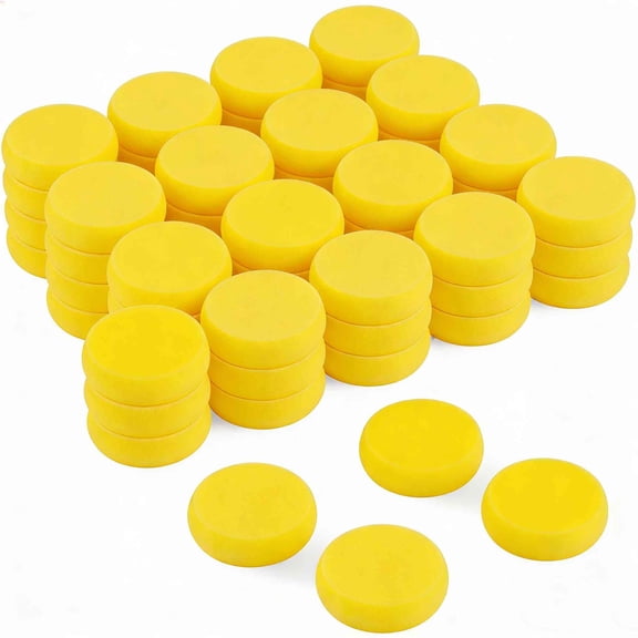25Pcs Pottery Sponges, 3" Round Painting Sponges, Pottery Sponges for Clay, Clay Sponge, Clay sponges for Pottery, Paint sponges for Acrylic Painting, Artist Sponges(Yellow)