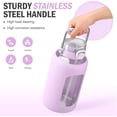 thumbnail image 5 of MUKOKO 84oz Glass Water Bottle, 2.5L Gallon Water Jug with Straw Lid and Stainless Steel Handle, Motivational Capacity Marker, Purple, 5 of 6