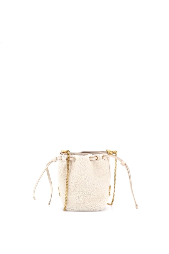 Pre-Owned Marcie Chain Bucket Bag Shearling Micro By Rebag