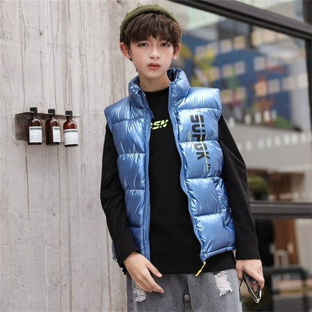 

WZHKSN Sweater For Child Child Kids Toddler Baby Boys Girls Sleeveless Letter Winter Hooded Jacket Vest Outer Outwear Outfits Clothes Coat