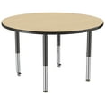 thumbnail image 4 of ECR4Kids 48in Round Everyday T-Mold Adjustable Activity Table Maple/Black/Black - Super Leg, 4 of 7
