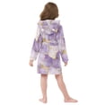 thumbnail image 4 of FORMRS Niños Bathrobe Unisex Hooded Robe Soft Plush Pajamas Sleepwear, Size 10-12T, Pastel Purple Marble Pattern, 4 of 7
