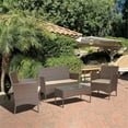 thumbnail image 2 of Conor 4PC Steel Esprsso Resin Wicker Patio Conversation Set with Tan cushion, 2 of 9
