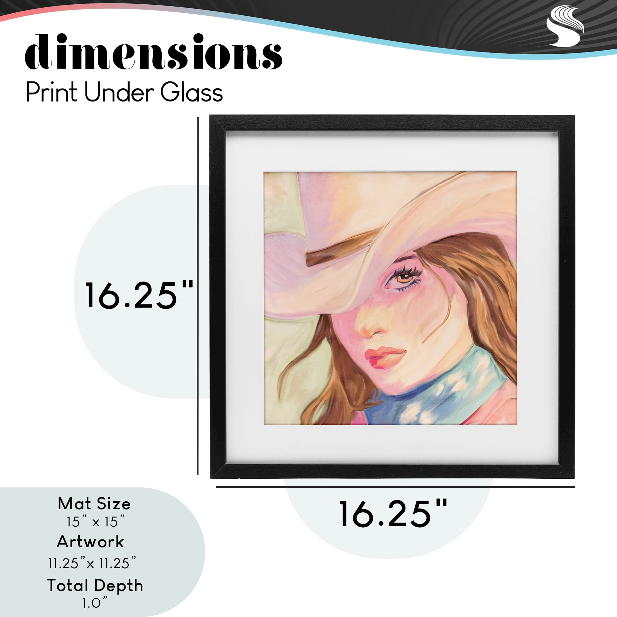 Pastel Cowgirl Brunette Black Framed Print Under Glass, design by Kim Allen