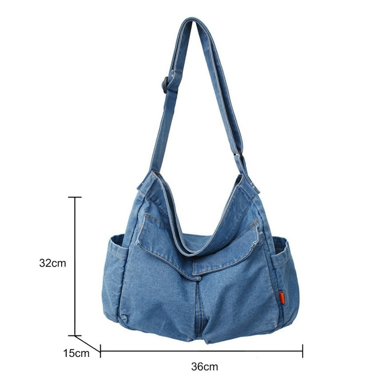 FunnyBeans Denim Purses u0026 Handbags for Women, Unique Jean Hobo Tote Bag  Aesthetic Denim Shoulder Crossbody Messenger Bag (Style A Light Blue) -  Walmart.com