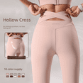 thumbnail image 3 of Pantalones de yoga, pantalones deportivos para correr, pantalones de fitness para mujer, ajustados, color melocotón, levantamiento de cadera, cintura alta, espalda cruzada, pantalones de yoga color, 3 of 5