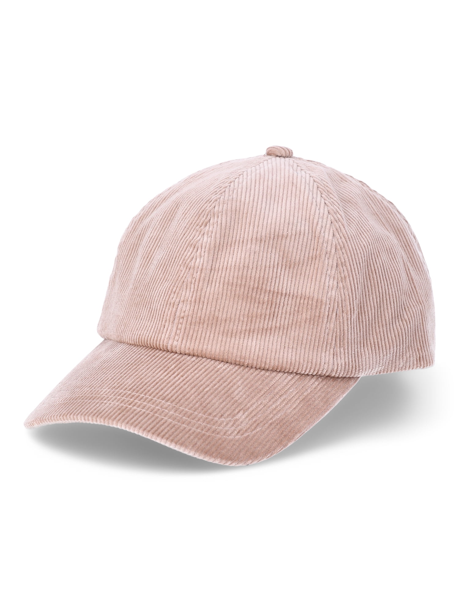 Time and Tru Women's Micro Corduroy Baseball Cap, One Size, Tan, Cotton