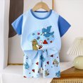 thumbnail image 2 of KPOPLK Toddler Boy Clothes for Kids 3 6 9 12 Months 2t 3t 4t Summer Casual Outfits Shirt Short Sets(4-5 Years,Sky Blue), 2 of 4