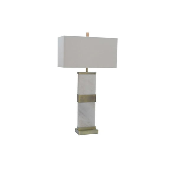 Bethel International Table Lamp in Antique Brass Color