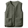thumbnail image 2 of WCJM Women's Summer Casual T Shirt Dresses Short Sleeve Swing Dress Women's Short Sleeve T-Shirt Women's Autumn Winter Solid Color Lamb Wool With Pockets Warm Casual Cotton Vest, 2 of 7