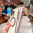 thumbnail image 5 of Hosgor Compatible with Magsafe Case for iPhone 14 Pro, Cute Love Heart Luxury Bling Plating Raised Camera Protection, 5 of 5