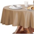 thumbnail image 1 of LAICAIW 210GSM Round Table Cloth, Water Resistance Microfiber Tablecloth, Decorative Fabric Circular Table Cover for Outdoor and Indoor Use (Coffee, 70 Inch Diameter), 1 of 7