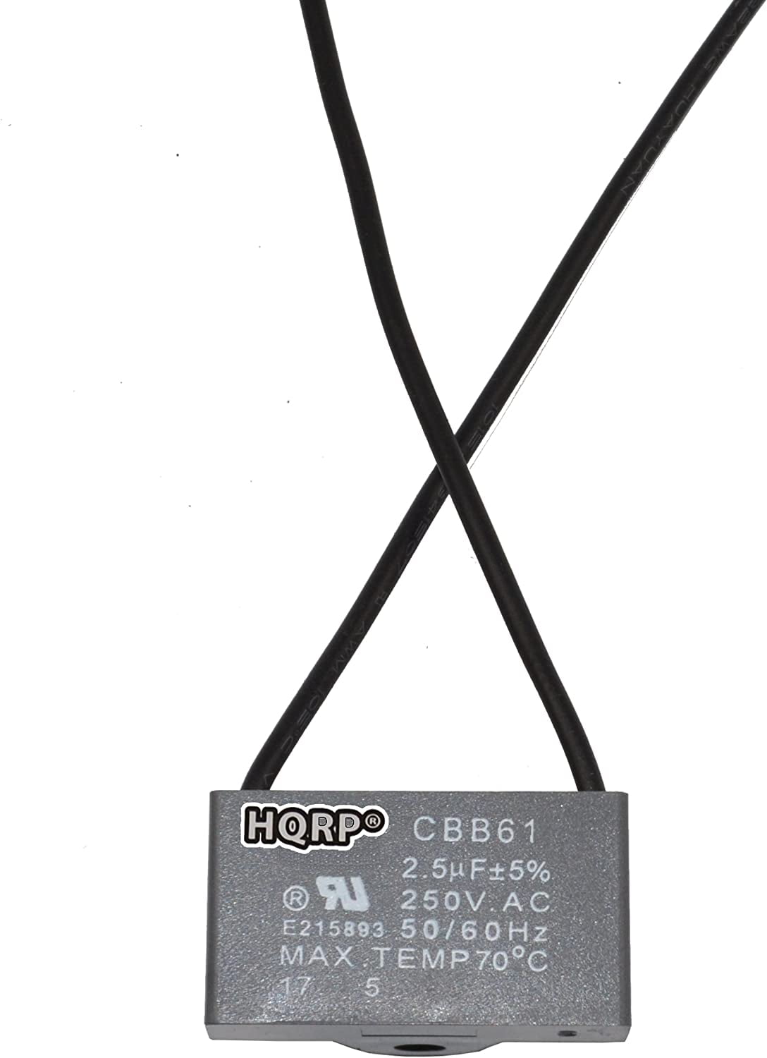 HQRP Capacitor works with Harbor Breeze Ceiling Fan 2.5uf 2Wire