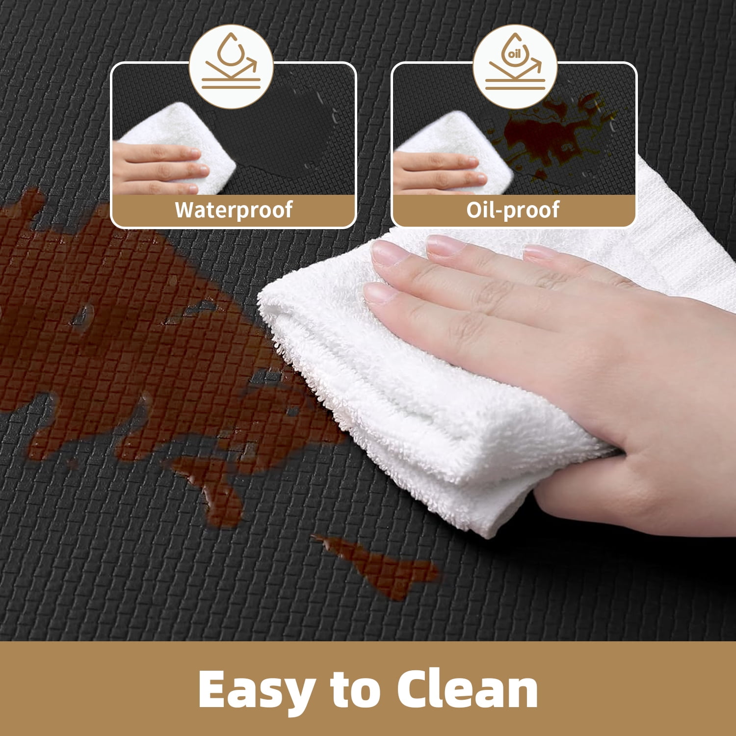 PABUBE Kitchen Rug and Mat Kitchen Mat Anti Fatigue, Non Slips Kitchen Floor Mat, Kitchen Rug or Mat Washable, 17"x 59", Black
