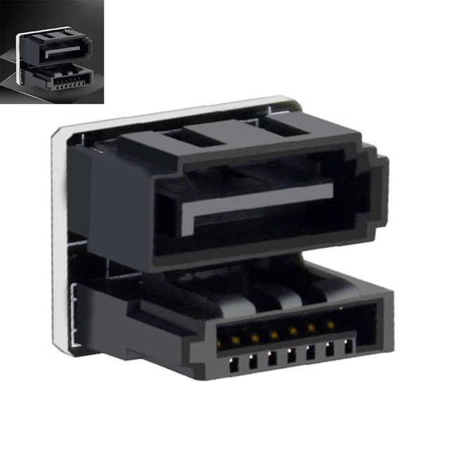 Conector Giratorio SATA 7 Pines Likrtyny Adaptador Corriente en Ángulo 180 Grados
