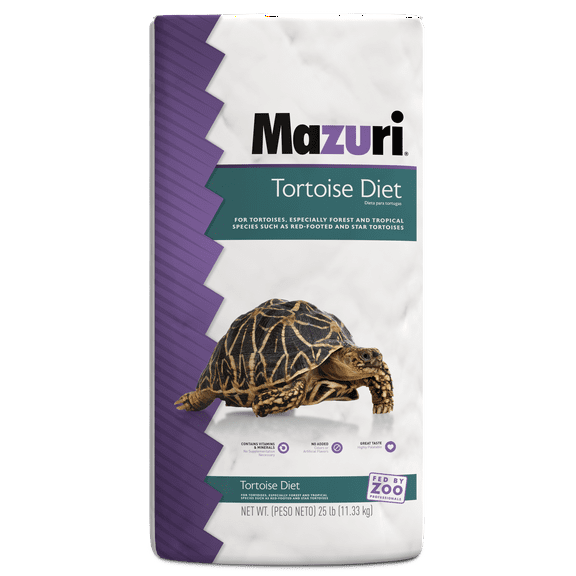 Mazuri Tortoise Diet, Burmese & Indian Star Tortoises, Elongated & Red-Footed Tortoises, Adult Box & Adult Wood Turtles, 25 lbs