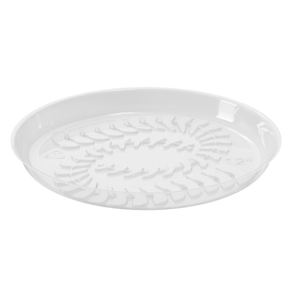 MAINSTAYS Lightweight 12 inch Clear Plant Saucer - Single Piece - Round Plastic Tray Good for Indoor Use