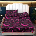 thumbnail image 5 of Pzuqiu Halloween Bat 3Pcs Bed Sheet Set with 2 Pillowcases,Soft Microfiber,3 Piece Sheet Set, Soft and Breathable Microfiber, Small Single Size Includes 1 Fitted Sheet & 2 Pillowcases Easy Care, 5 of 7