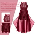 thumbnail image 5 of DPOIS Kids Flower Girl Dress Wedding Party Chiffon Sequins Dress Burgundy 6, 5 of 6