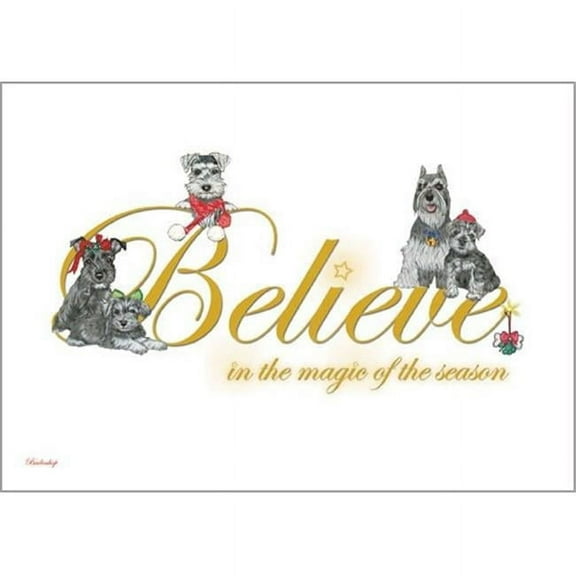 Pipsqueak Productions Schnauzer Believe Christmas Boxed Cards - Pack of 10