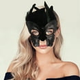 thumbnail image 5 of Unique Bargains 1 Pc Sequined Feathers Party Mask Black Silver Tone Plastic Feather, 5 of 5