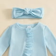 thumbnail image 4 of Splozh Baby Girl Clothes Newborn Girl Baby Girls Footies Romper Spring Winter Coat Long Sleeve Pack Foot Climb Romper Blue,Newborn, 4 of 4