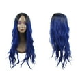 thumbnail image 5 of Unique Bargains Human Hair Wigs for Lady 28" Curly Wig with Wig Cap Royal Blue, 5 of 7