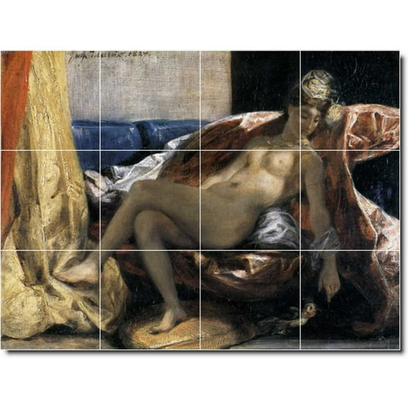 Ceramic Tile Mural-Eugene Delacroix Nudes 10. 17" w x 12.75" h using (12) 4.25 x 4.25 ceramic tiles