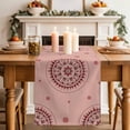 thumbnail image 2 of Table Runner 72 Inches Long for Kitchen Dining, Pink Floral Dresser Scarf Farmhouse, Dining Table Decorations for Wedding/Parties, Circular Flowers Ethnic Abstract Aesthetic 14 x 72 In, 2 of 8