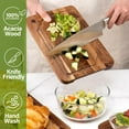 thumbnail image 4 of JDNRXO4-Pieces Wood Cutting Board, Bamboo Chopping Board for Kitchen with Holder, Cutting Boards Set with Juice Groove and Handles, Charcuterie Board for Chopping Meat, Vegetables and Fruits, 4 of 7