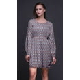 thumbnail image 6 of Bimba Purple Leaves & Dahlia Floral Floral Print Button Down Long Sleeve Midi Dress Women Clothing-X-Large, 6 of 7