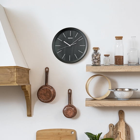Seiko Beau Wall Clock, Black QXA853KLH