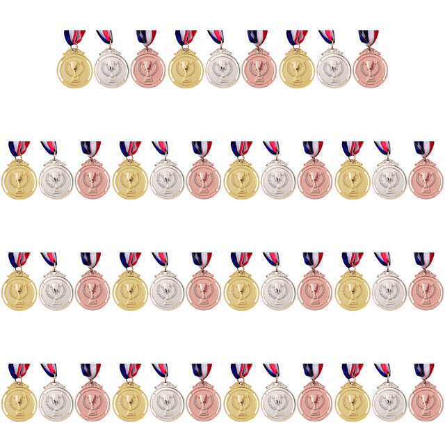 Juego Medallas Bronce Oro Plata 3 Uds. Premio Aleación Zinc para Competiciones Y Fiestas