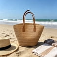 thumbnail image 5 of MMJ Straw Tote Bag Large Woven Beach Purse Natural Seagrass Summer Handbag for Vacation Shopping, 5 of 6