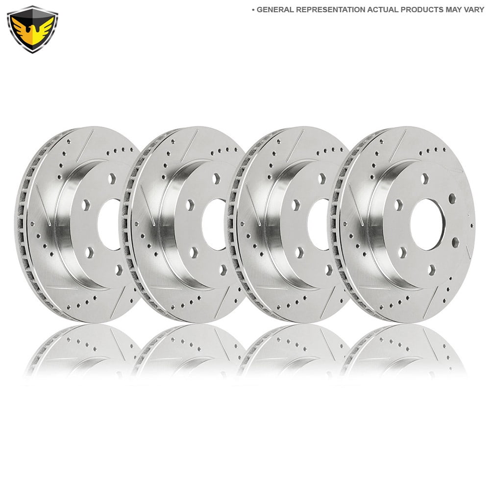 Drilled Slotted Front Rear Brake Rotors For Nissan Titan Armada & Infiniti QX56