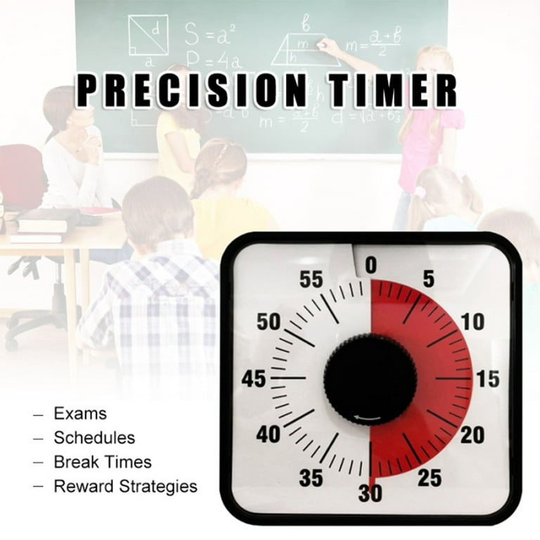 60-minute Visual Timer - Mechanical Classroom Countdown Clock For