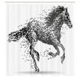 thumbnail image 3 of Ambesonne Modern Shower Curtain, Animal Sketchy Horse, 69"Wx84"L, Black and White, 3 of 5