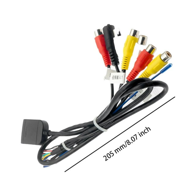 Becaristey Car Stereo Radio RCA Output Wire Aux-in Adapter Navigation 20Pin Horn Line Video Female Cable Subwoofer/ for Amplifier Cord 1Set