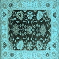 thumbnail image 1 of Ahgly Company Indoor Square Oriental Light Blue Industrial Area Rugs, 6' Square, 1 of 4