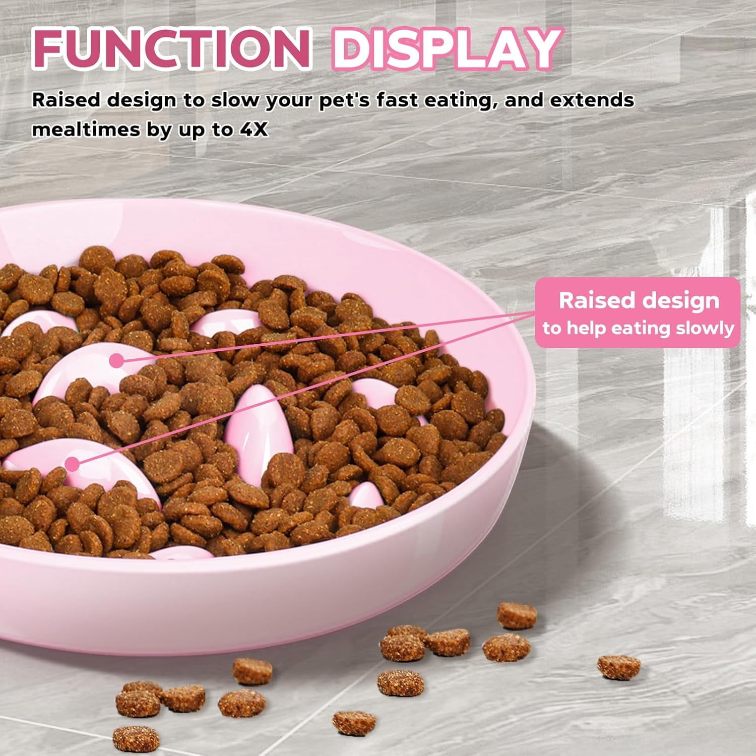 ABCISI 2PCS Slow Feeder Cat Bowl, Cat Food Bowl with Fish Pool Design, Healthy Eating Diet Pet Bowl, Interactive Puzzle Feeder Dish for Cats, Non-Slip Anti Gulping Cat Bowl for Dry and Wet Food