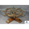 thumbnail image 1 of NauticalMart Roue de Navire en Verre 24 Pouces Décorative Wheel Table, 1 of 1