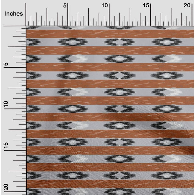 oneOone Tissu Popeline de Coton Rayé Ikat Imprimé 1 Yard 56 Pouces de Large