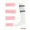 thumbnail image 3 of MeMoi  Athletic Smiley Cotton Blend Knee High Socks - Girls - Female, 8, White, 3 of 7