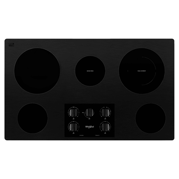 Parrilla Eléctrica Vitrocerámica Empotre Whirlpool WCE55US6HB 92 cm (36") 5 Quem Whirlpool Parrilla