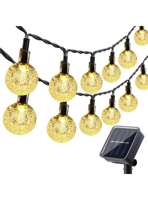 Toodour Solar String Lights Outdoor 35.6ft 60 LED Globe String Lights,Waterproof 8 Modes Solar Powered Patio Lights for Garden, Home, Gazebo, Yard Decorations (Warm White)