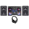 Hercules Instinct P8 USB DJ Controller+Sound Card+(2) Samson Monitors+Headphones