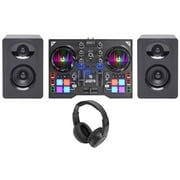 Hercules Instinct P8 USB DJ Controller+Sound Card+(2) Samson Monitors+Headphones
