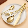 thumbnail image 2 of Gold Silverware Set 30 Piece Mirror Polished Flatware Set Spoons and Forks Knives Stainless Steel Kitchen Utensil Accessories Service for 6, 2 of 6