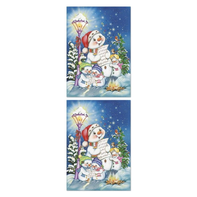 Injueey Cuadros de pintura de diamantes de Navidad, arte de pared, artesanía para niños, decoración de vacaciones, Papá Noel, muñeco de nieve, casa Type1 NO1
