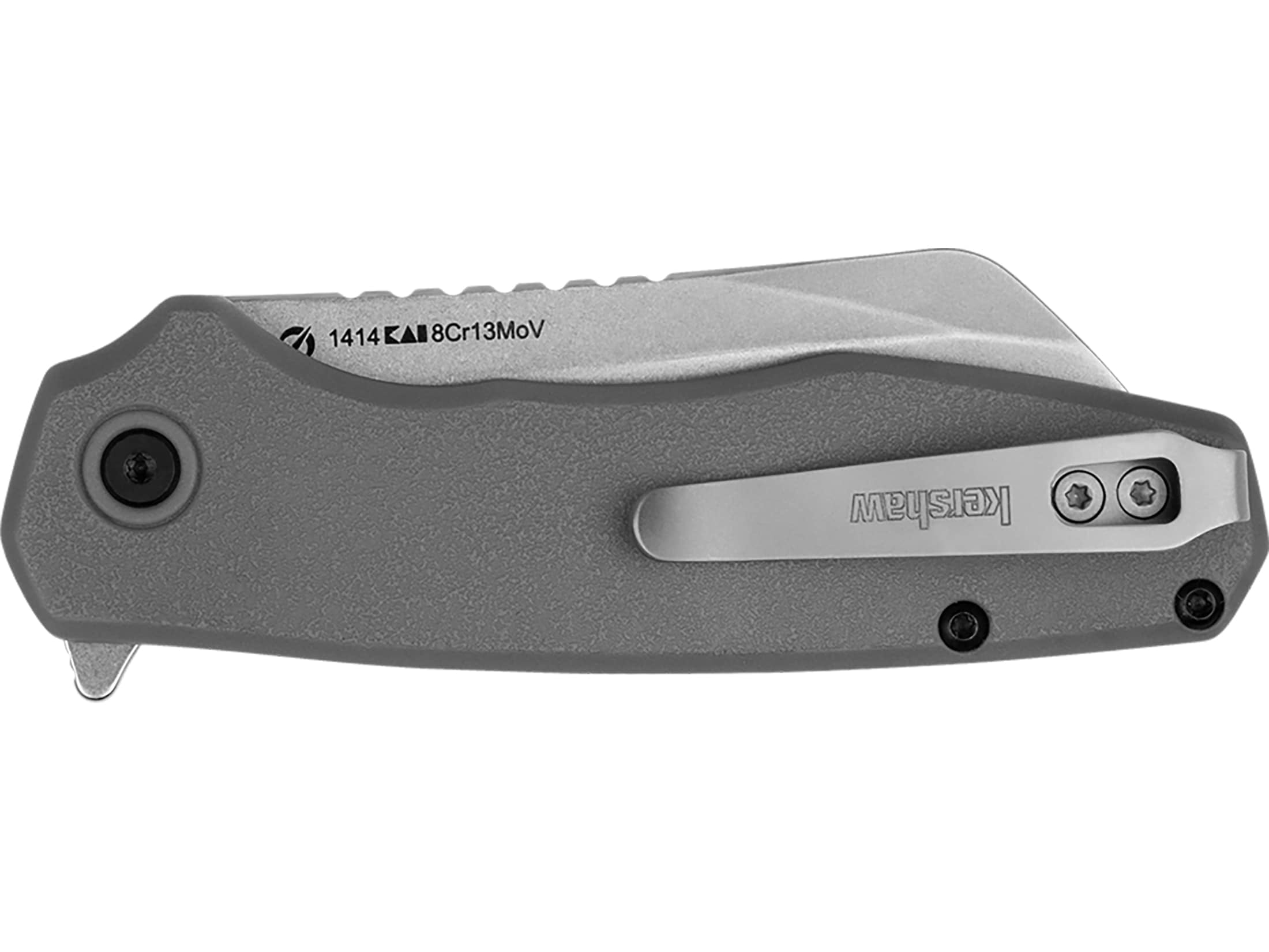 Kershaw Wharf Assisted Open Liner Lock Cleaver Blade EDC Folding Pocket Knife - Gray